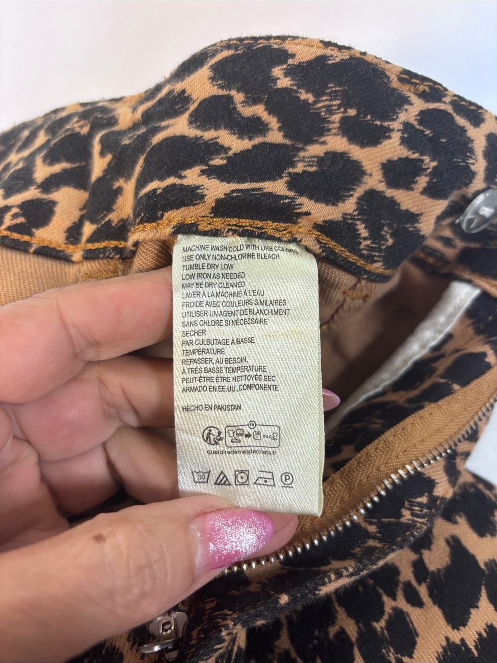 ANTHROPOLOGIE Maeve Colette Leopard Print Cropped High-Rise Wide-Leg Jeans Sz 26 - Picture 11 of 12